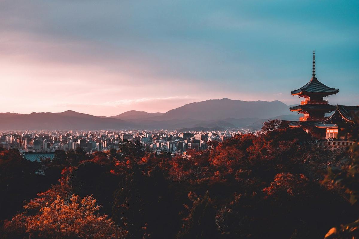 Kyoto bei Sonnenuntergang